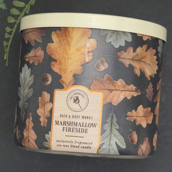BBW Marshmallow Fireside Bath & Body Works 3 Wick Candle - Picture 5 of 10